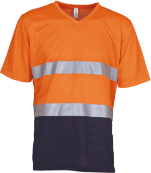 Y910 - TEE-SHIRT HV MC COL V *TOP COOL* ULTRA LEGER