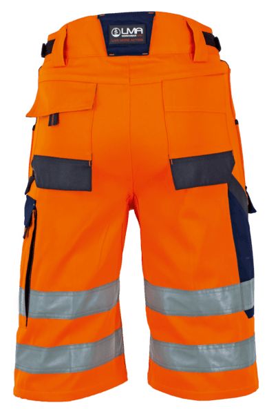 6101 - Bermuda de travail Haute Visibilité ORANGE/MARINE – Image 2