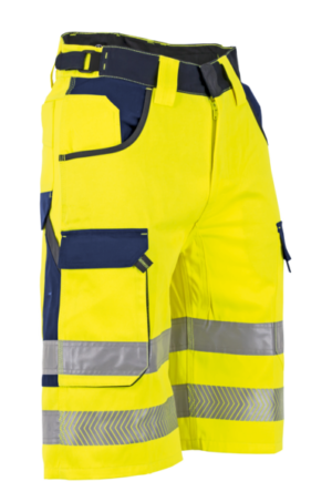 6102 - Bermuda de travail Haute Visibilité JAUNE/MARINE