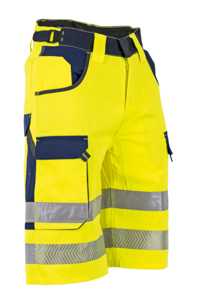 6102 - Bermuda de travail Haute Visibilité JAUNE/MARINE