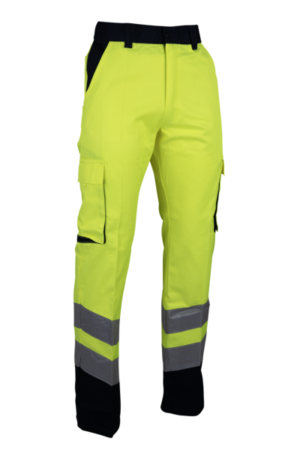 1563 - Pantalon HV stretch JAUNE/MARINE