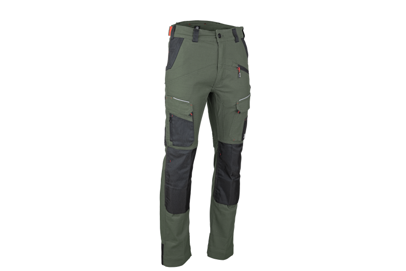 1861- Pantalon stretch bicolore avec poches genouillères