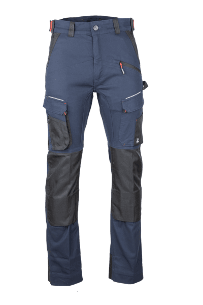 1869 - Pantalon stretch bicolore avec poches genouillères